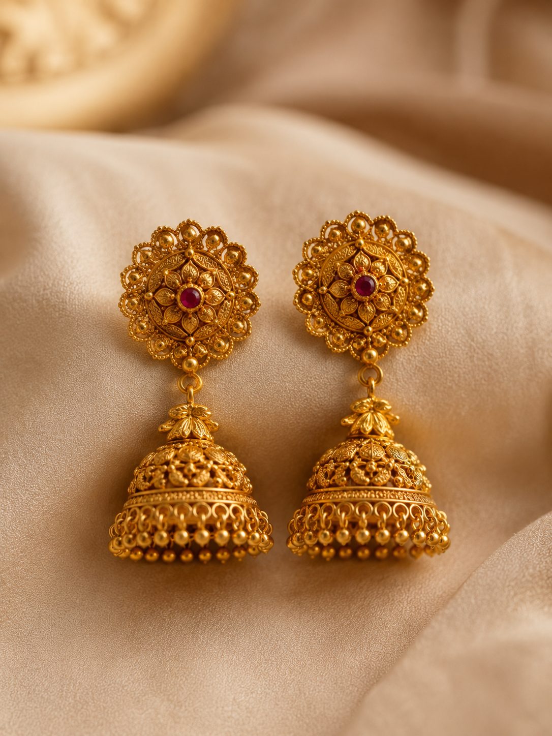 Gold jhumkas