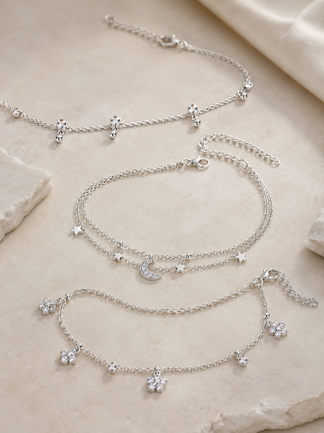 Silver anklets